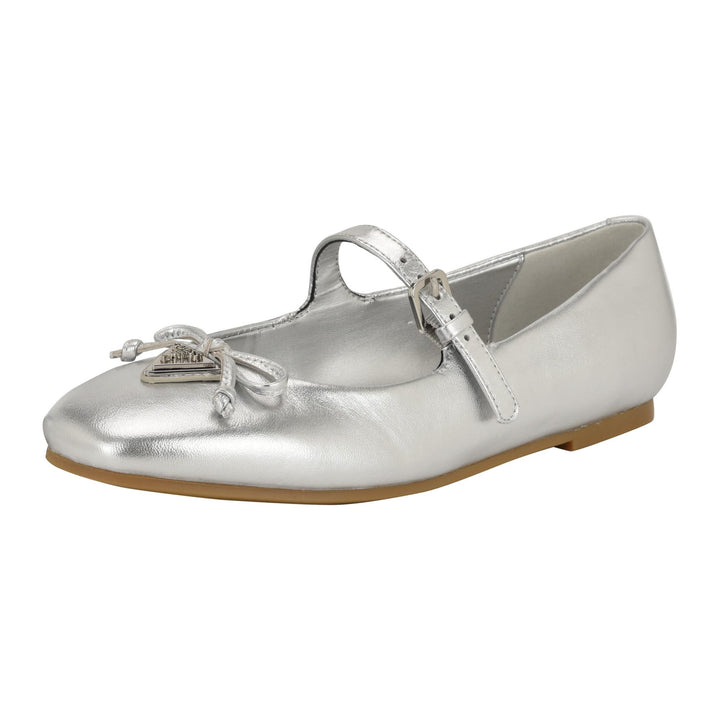 Guess Kayra Leather Ballet Pump Silver