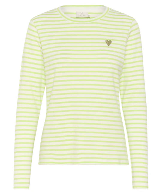 Kaffe Liddy Chalk/Green oil Lettuce Top