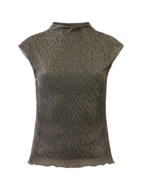 French Connection Black Gold Lurex Top
