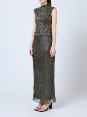 French Connection Black Gold Lurex Top