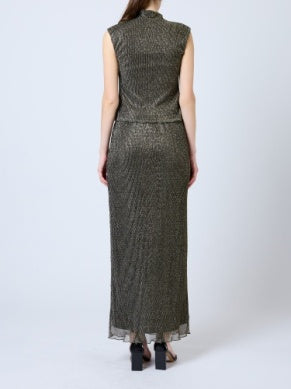 French Connection Black Gold Lurex Top