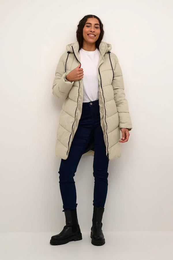 Kaffe KAsusanne Puffa Coat Feather Grey