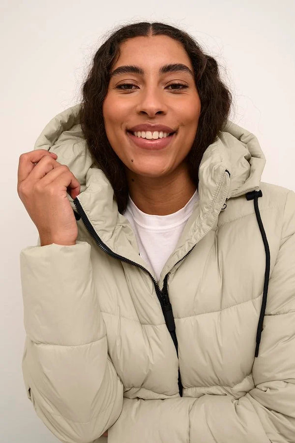 Kaffe KAsusanne Puffa Coat Feather Grey