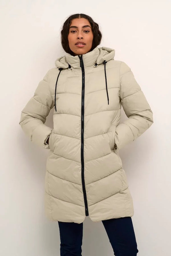 Kaffe KAsusanne Puffa Coat Feather Grey