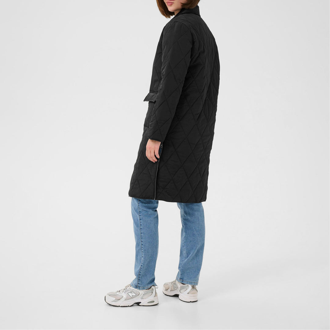 Kaffe KAannell Long Quilted Jacket Black