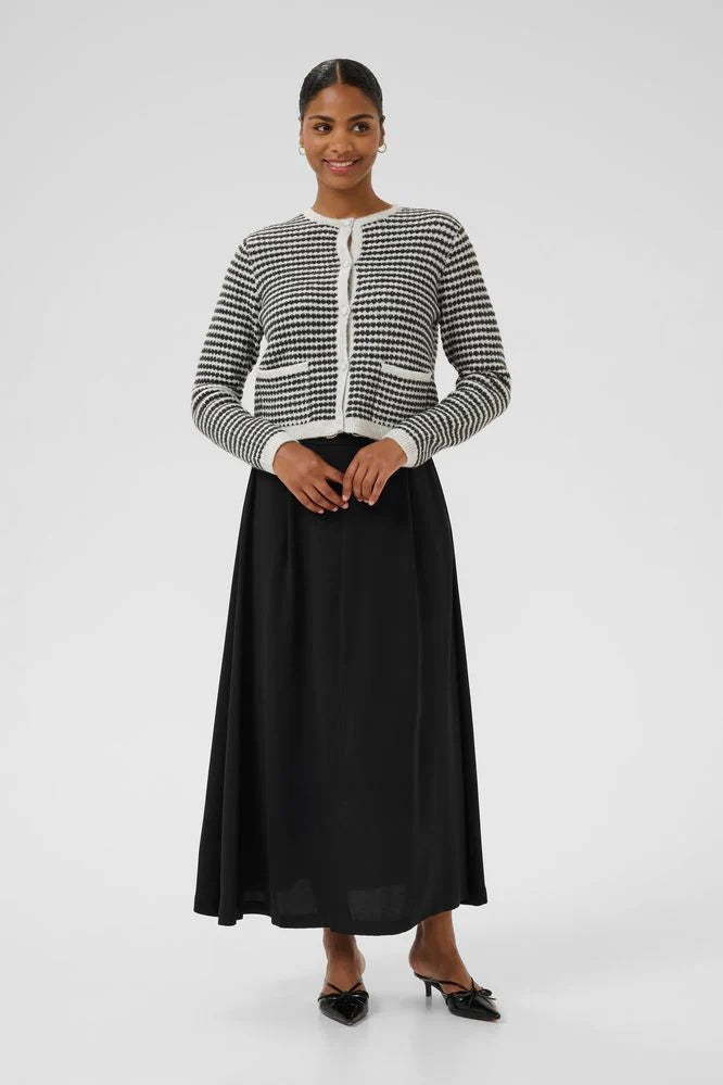 Kaffe KAelleery Light Grey & Black Cardigan