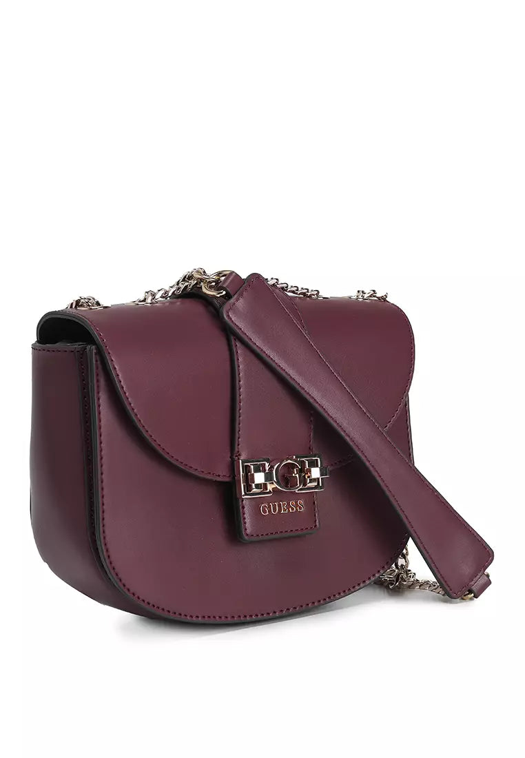 Guess Jane Wine Crossbody Bag