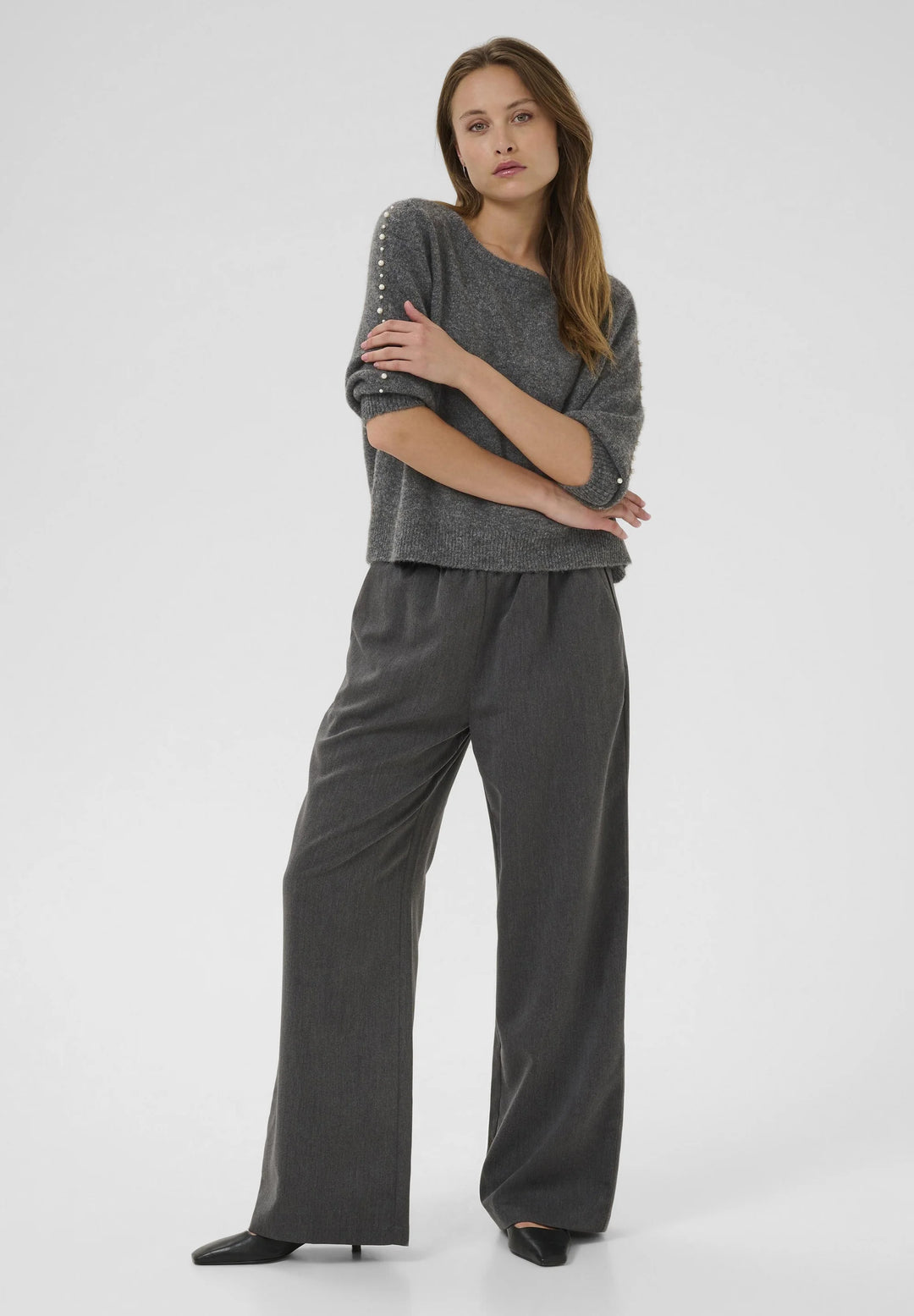 Kaffe KAbetty Grey Melange Pullover