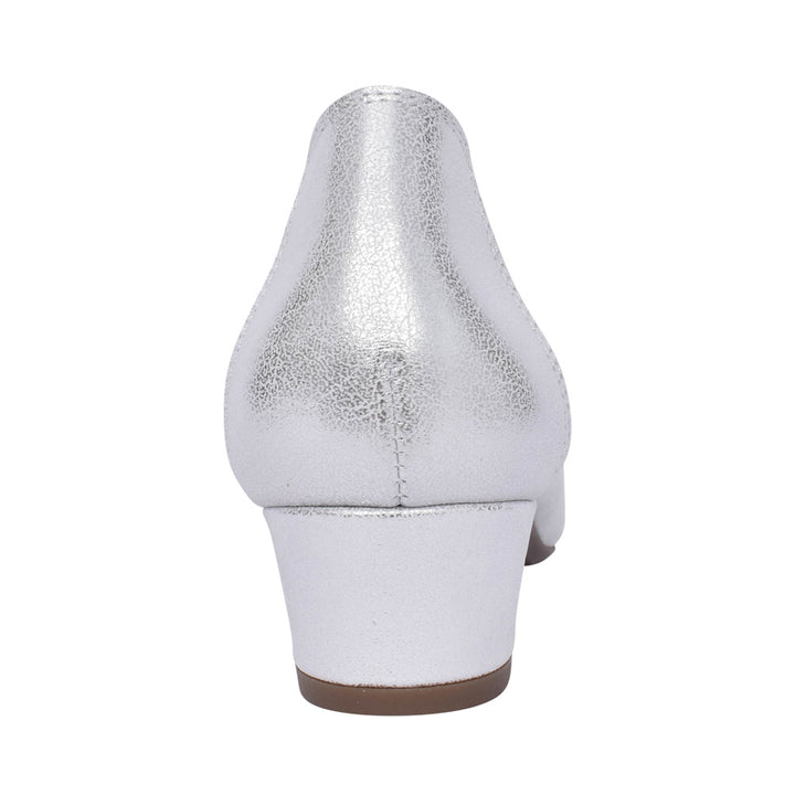Dorking Pamel Silver Low Heel Court Shoe