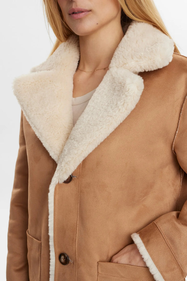 Numph Nuelliot Reversible Coat Cognac