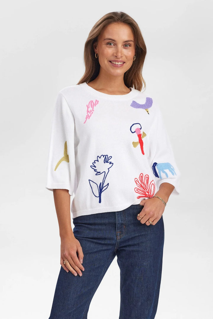 Numph Nudeborah Beight White Sweater