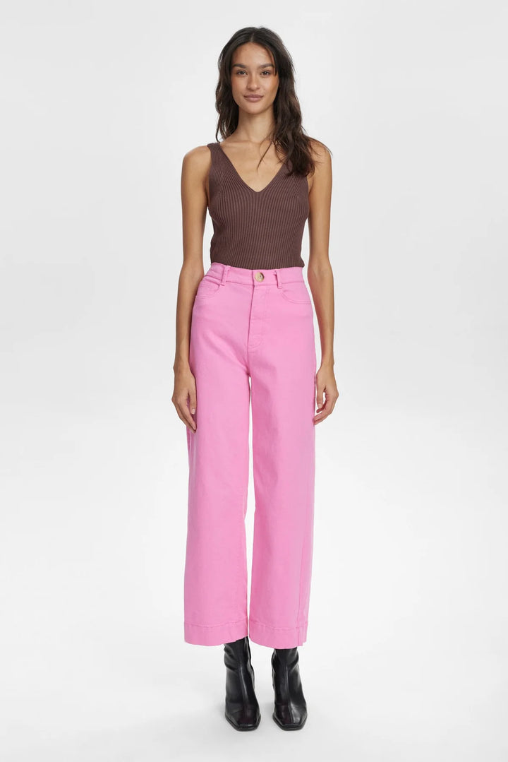 Numph Nululu Pink Cosmos Cropped Pants