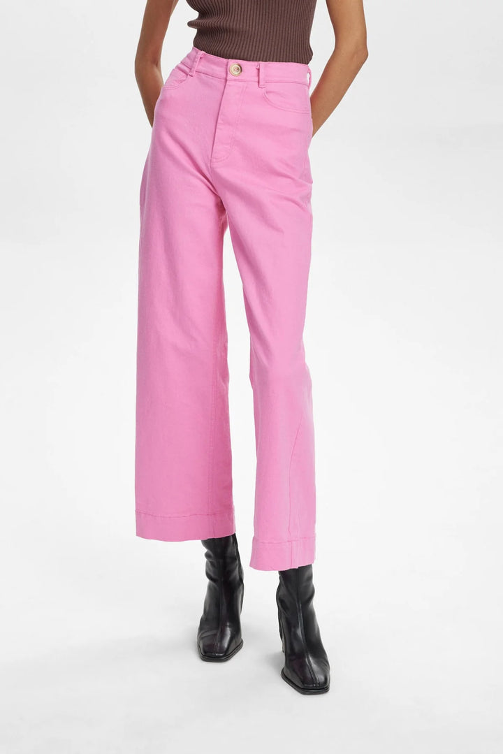 Numph Nululu Pink Cosmos Cropped Pants
