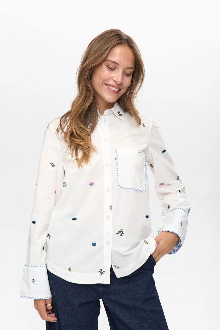 Numph Nuchiro Boxy Cloud Dancer Shirt