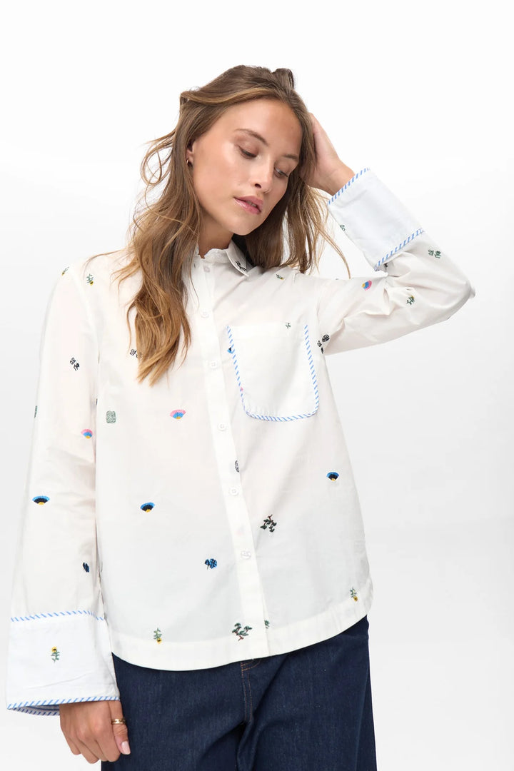 Numph Nuchiro Boxy Cloud Dancer Shirt
