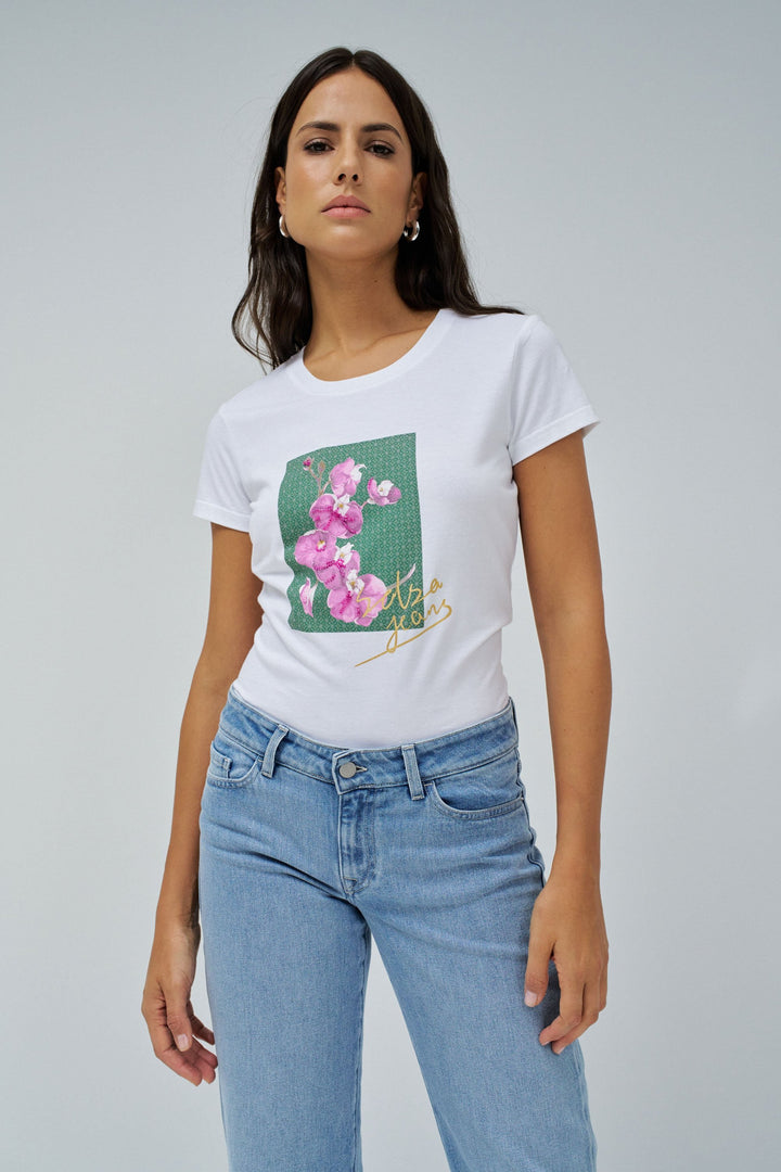 Salsa Pink Orchard T-Shirt White