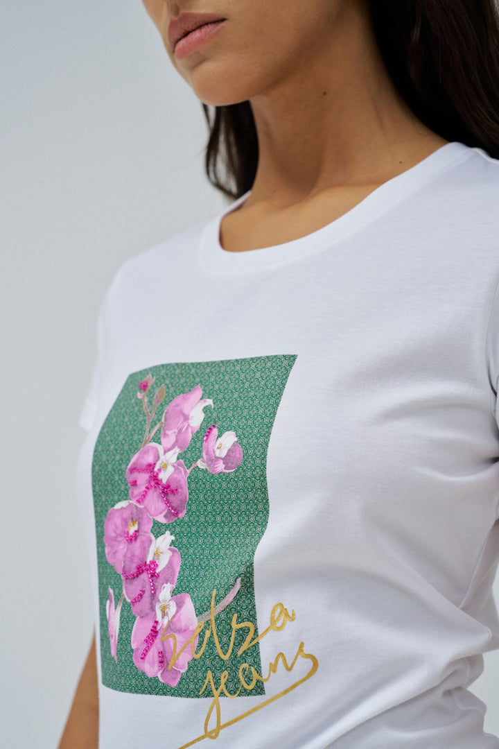 Salsa Pink Orchard T-Shirt White