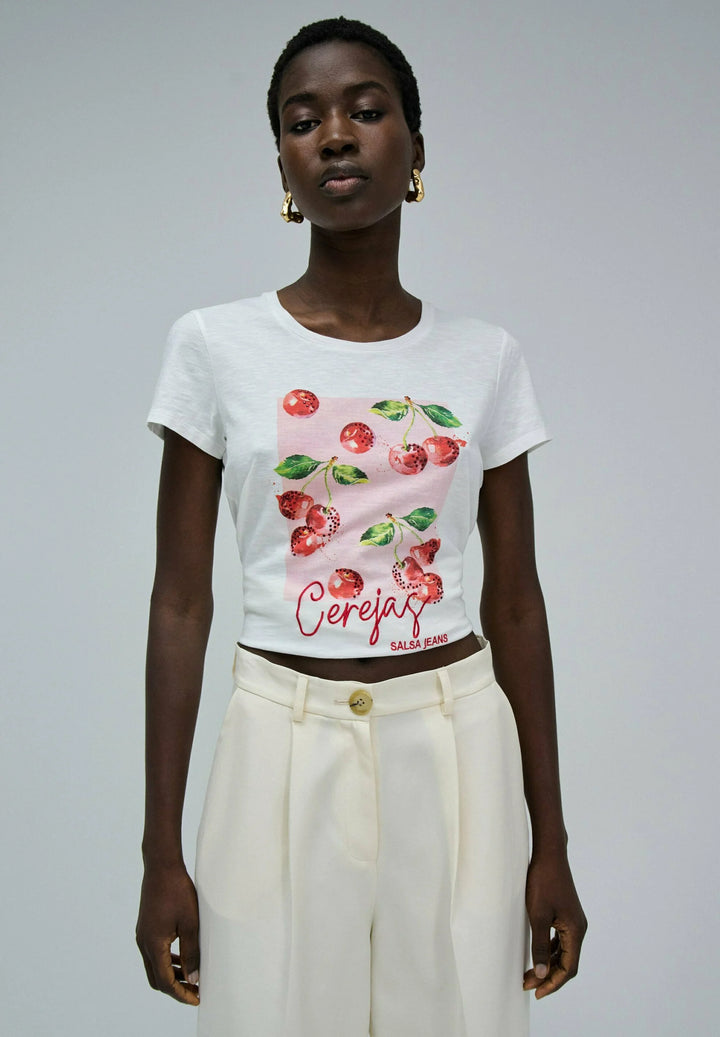 Salsa Cherry Fruit T-Shirt White