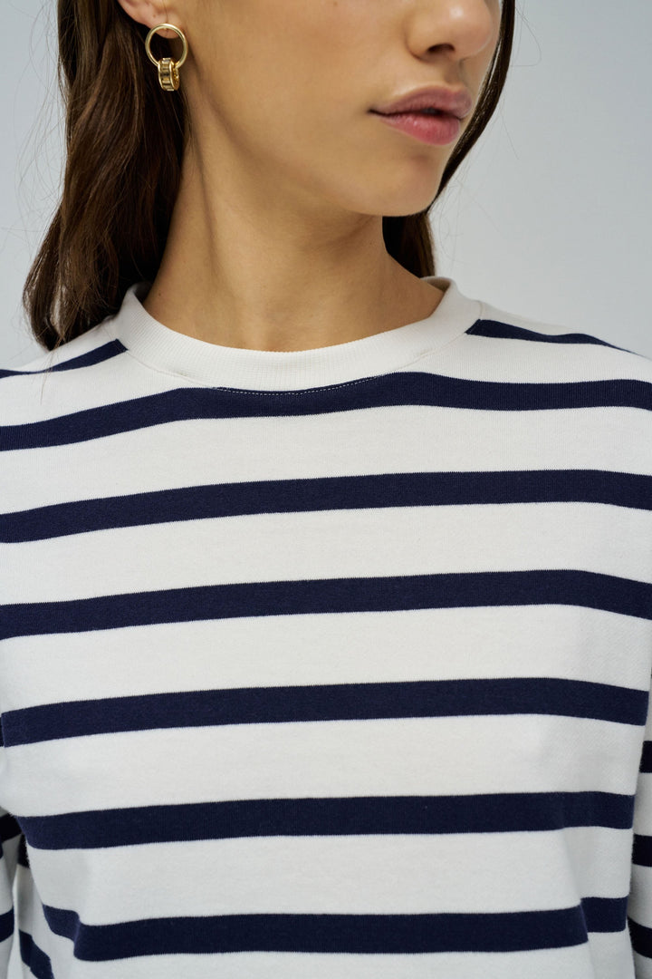 Salsa Combined Sweater Shirt White & Navy