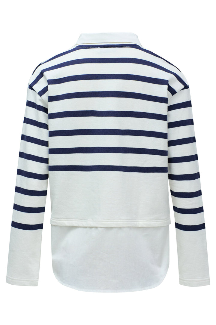 Salsa Combined Sweater Shirt White & Navy