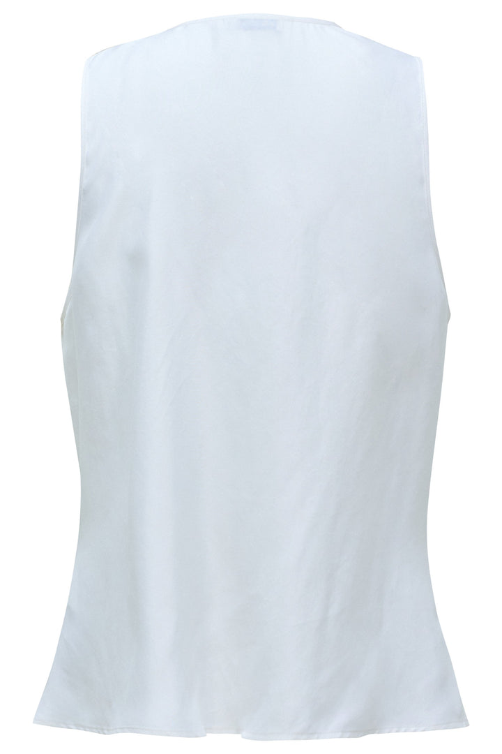 Salsa White Cowl Neck Top Gold Buckle