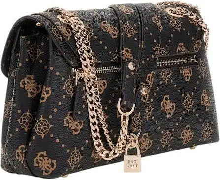 Guess Silia Espresso Logo Crossbody Bag