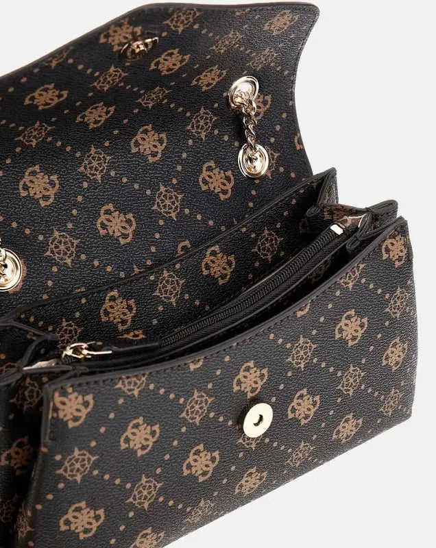 Guess Silia Espresso Logo Crossbody Bag