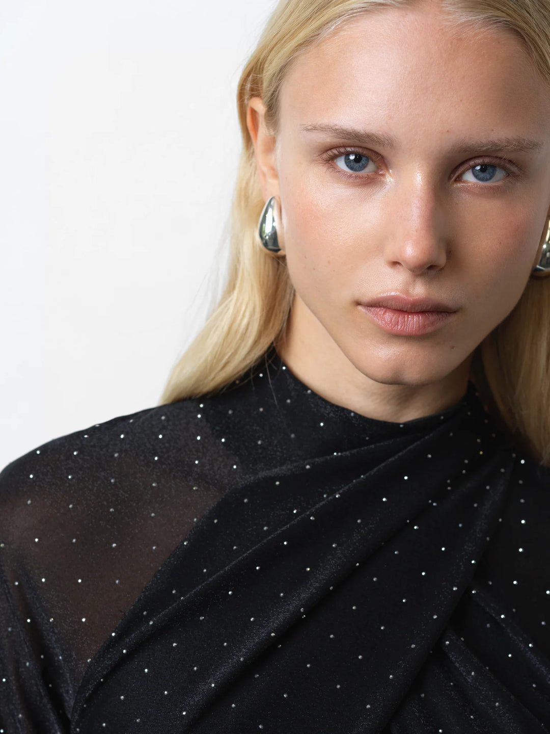 French Connection Shosana Hotfix Diamante Wrapover Midi Dress