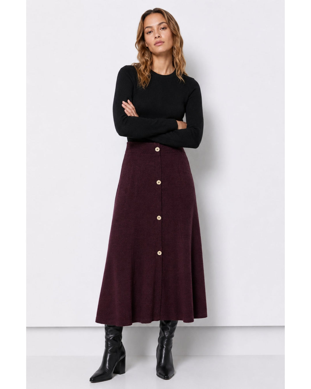 Tiffosi Lucia Fig Midi Skirt