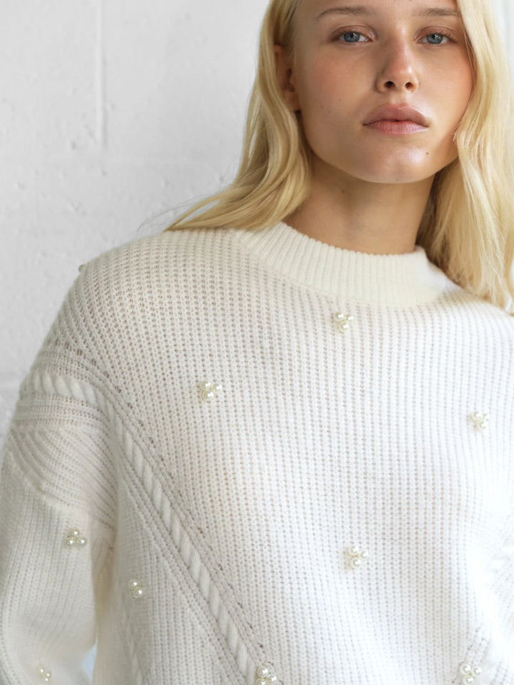French Connection Mersai Pearl Embellished Knit Jumper
