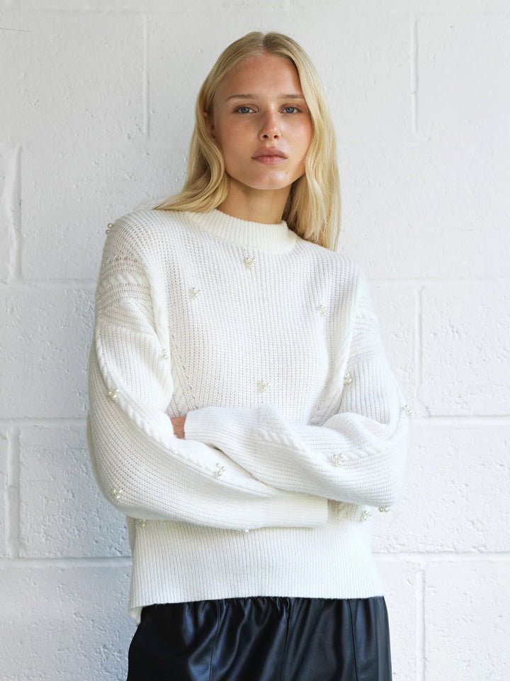 French Connection Mersai Pearl Embellished Knit Jumper