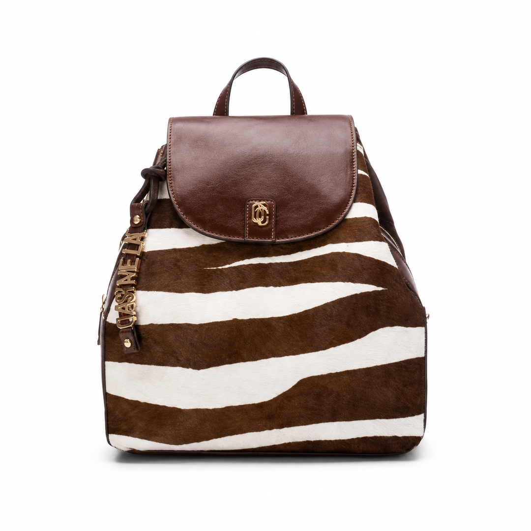 Carmela Bolso Kaki Zebra Print Back Pack | 18625103