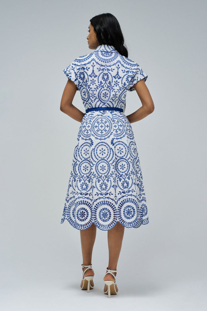 Salsa White and Blue Shirt Dress