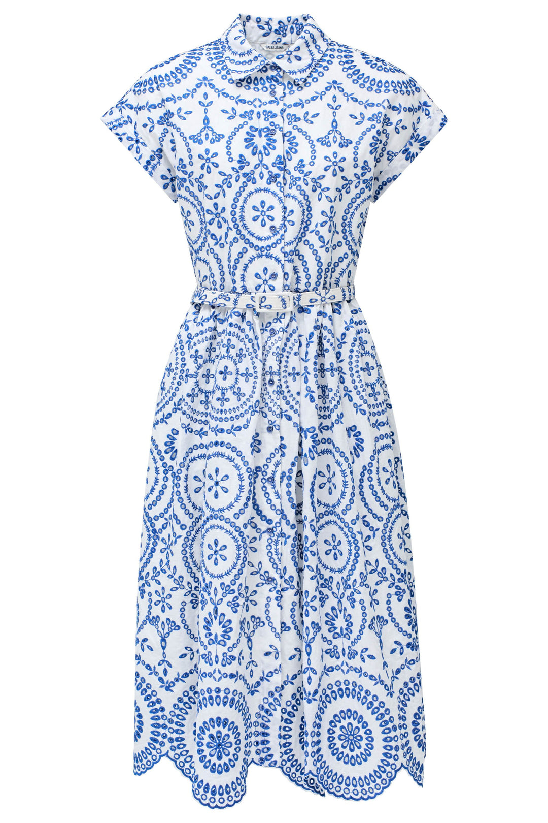 Salsa White and Blue Shirt Dress