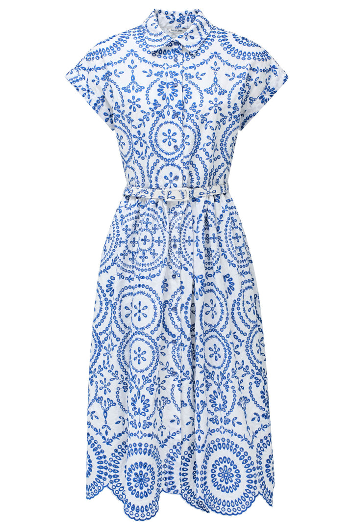 Salsa White and Blue Shirt Dress