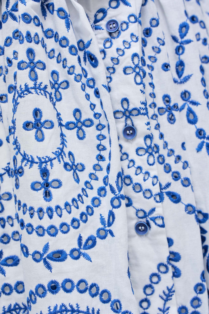 Salsa White and Blue Shirt Dress