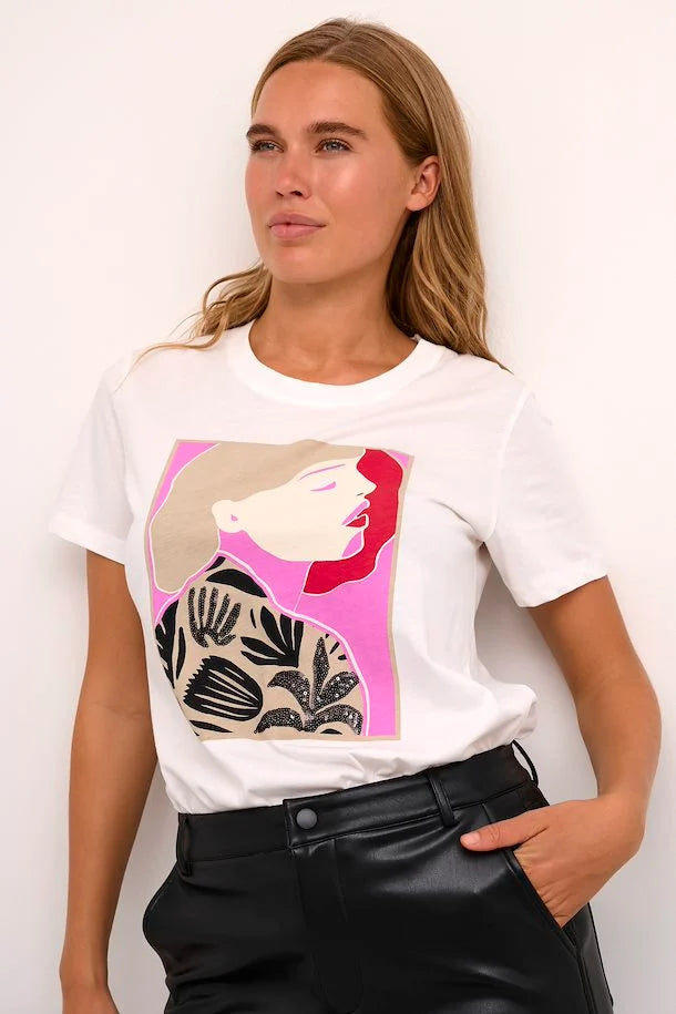Kaffe Kacameron Pink Print T-shirt