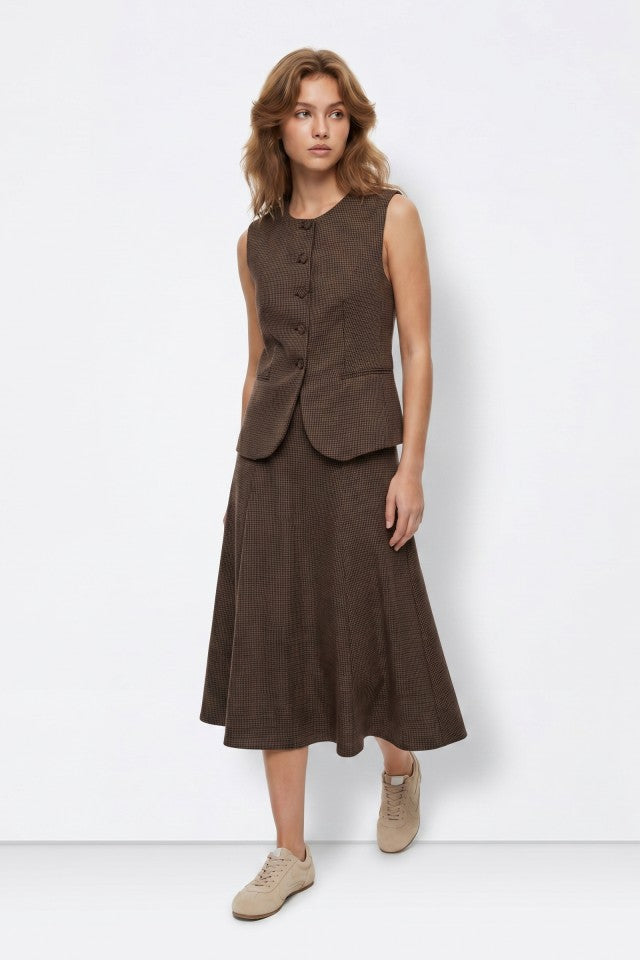 Tiffosi Poule Beige Midi Skirt