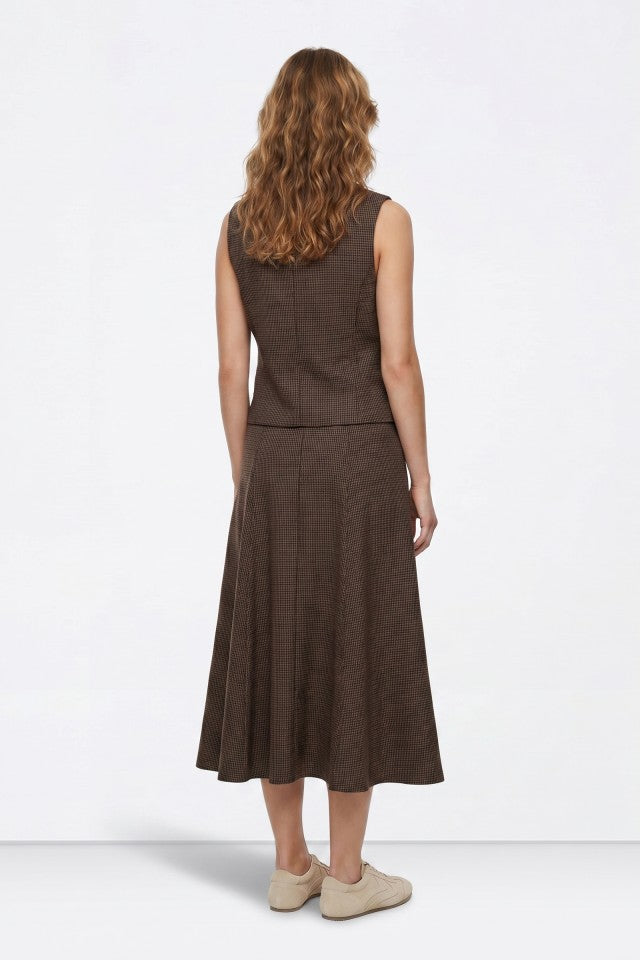 Tiffosi Poule Beige Midi Skirt