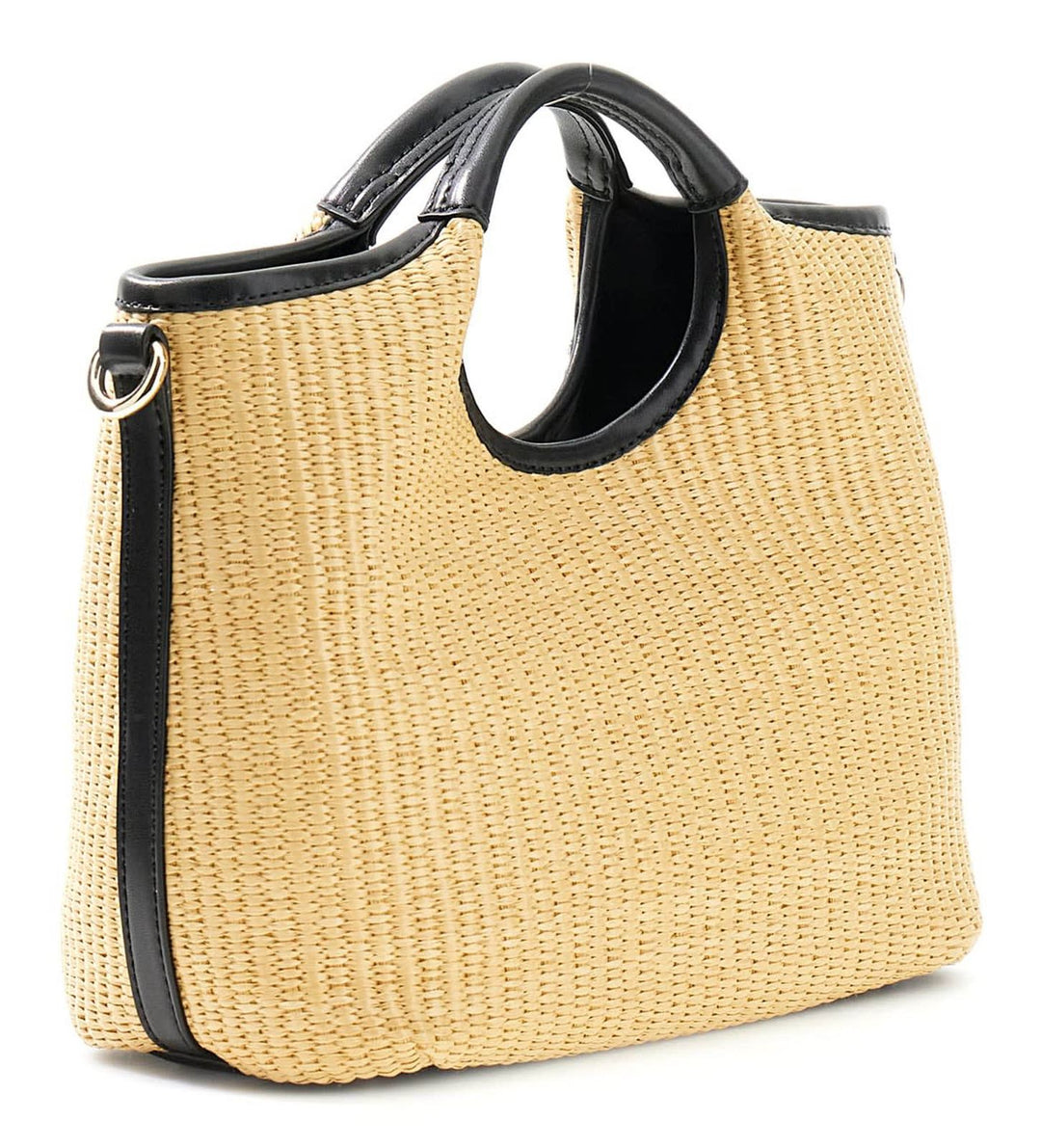 Guess Kirsten Mini Natural Black Mini Satchel Handbag