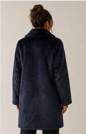 Goa Goa Liora Navy Blue Fur Coat