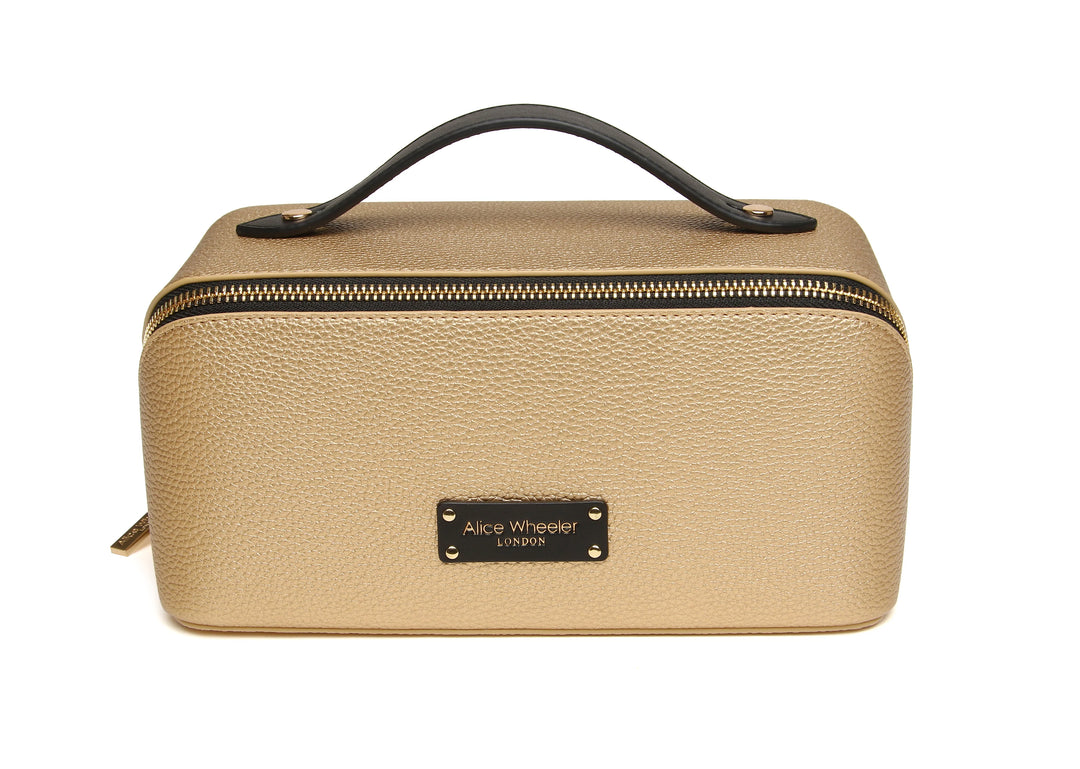 Alice Wheeler Kensington Train Case | Gold Black