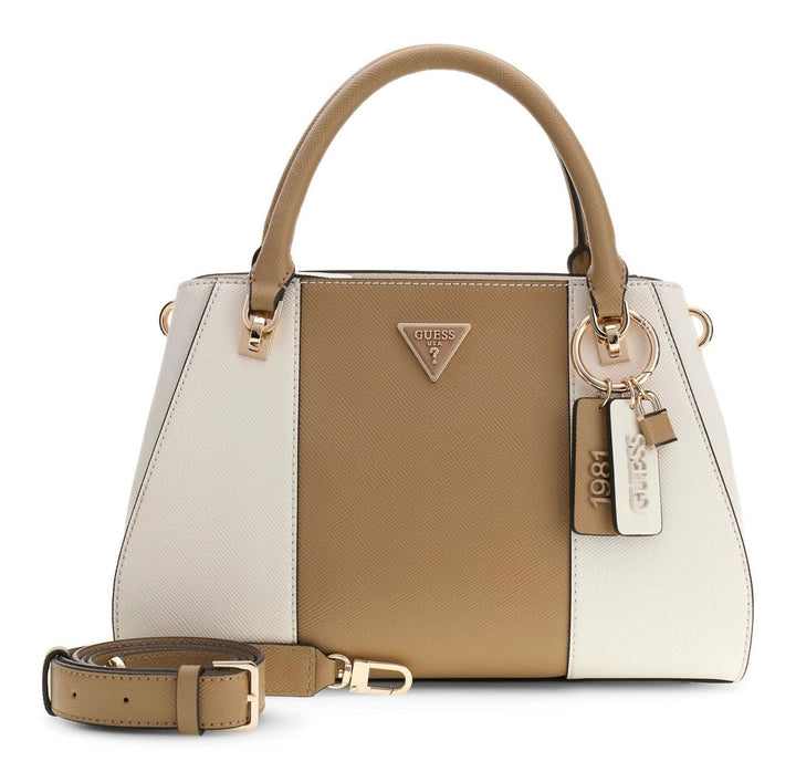Guess Noelle II Luxury Satchel Off White Beige