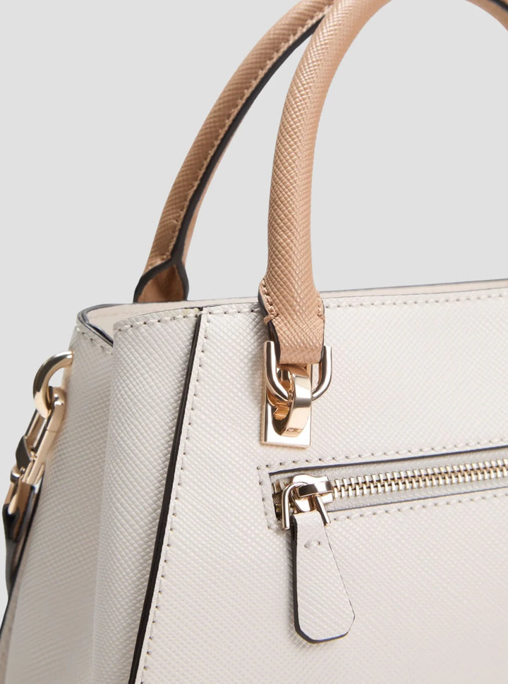 Guess Noelle II Luxury Satchel Off White Beige