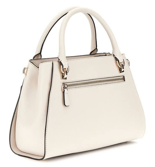 Guess Noelle II Luxury Satchel Off White Beige