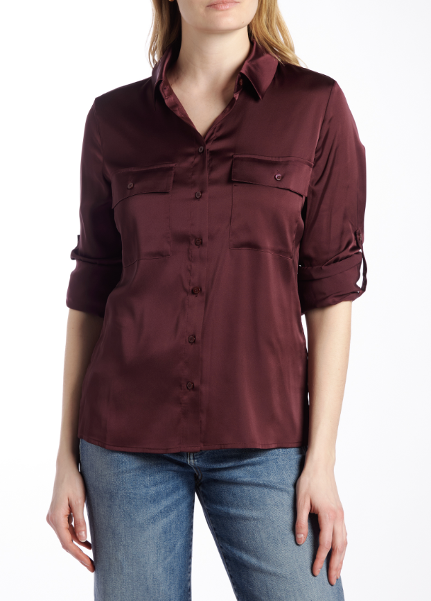Guess Annamaria Equipment Plum Shirt