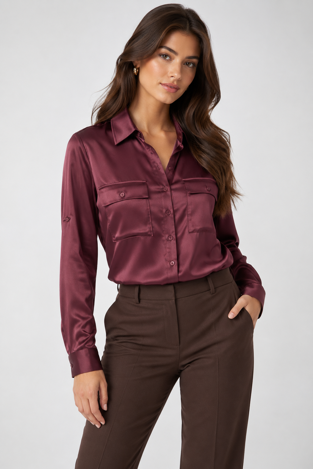 Guess Annamaria Equipment Plum Shirt