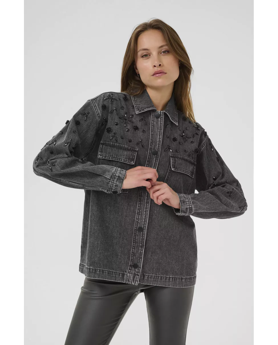 Kaffe KAjaiden Denim Jacket Dark Grey Wash