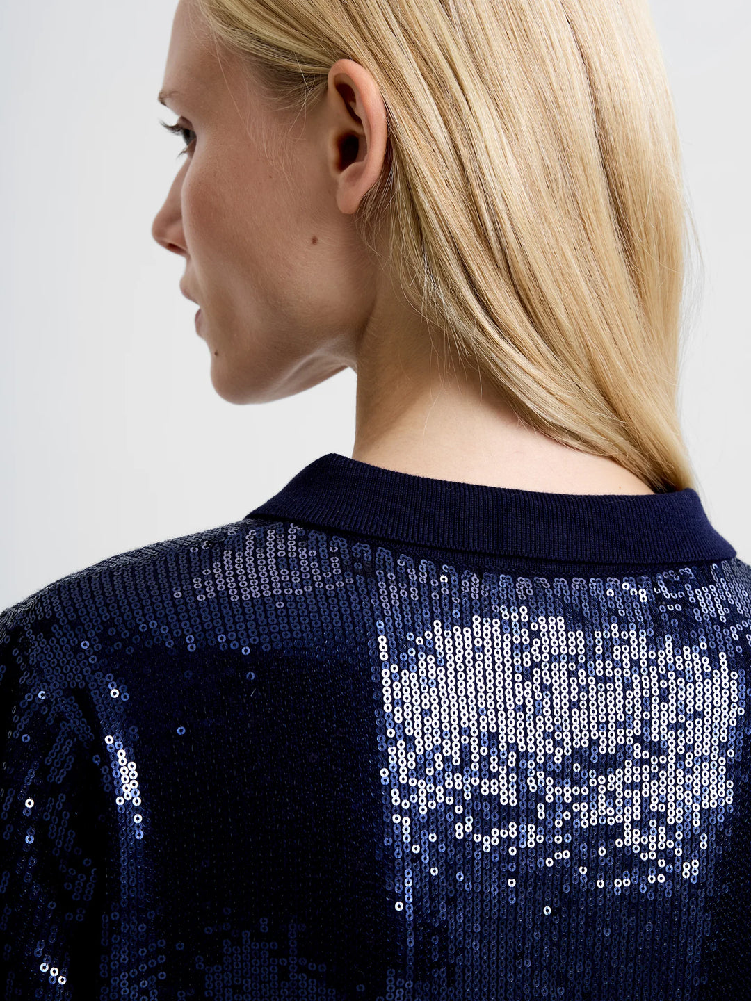 French Connection Hannah Knit Sequin Short Sleeve Shirt