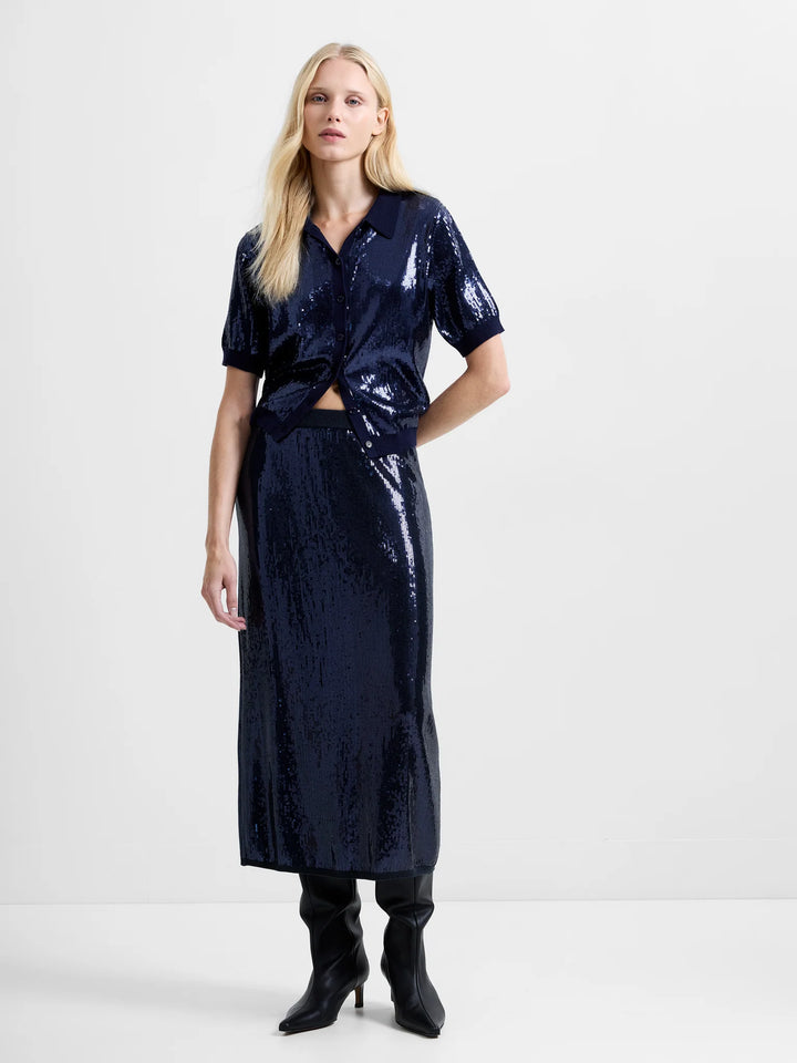 French Connection Hannah Knit Sequin Midi Skirt